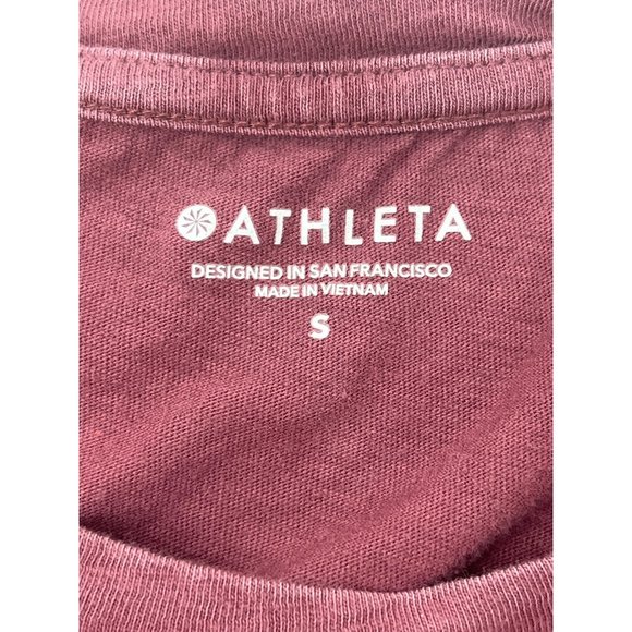 Athleta Long Sleeve Top Burgundy Crew Neck Tunic Womens Size Small - Picture 2 of 4